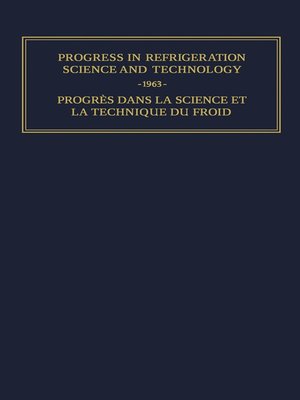 cover image of Progress in Refrigeration Science and Technology